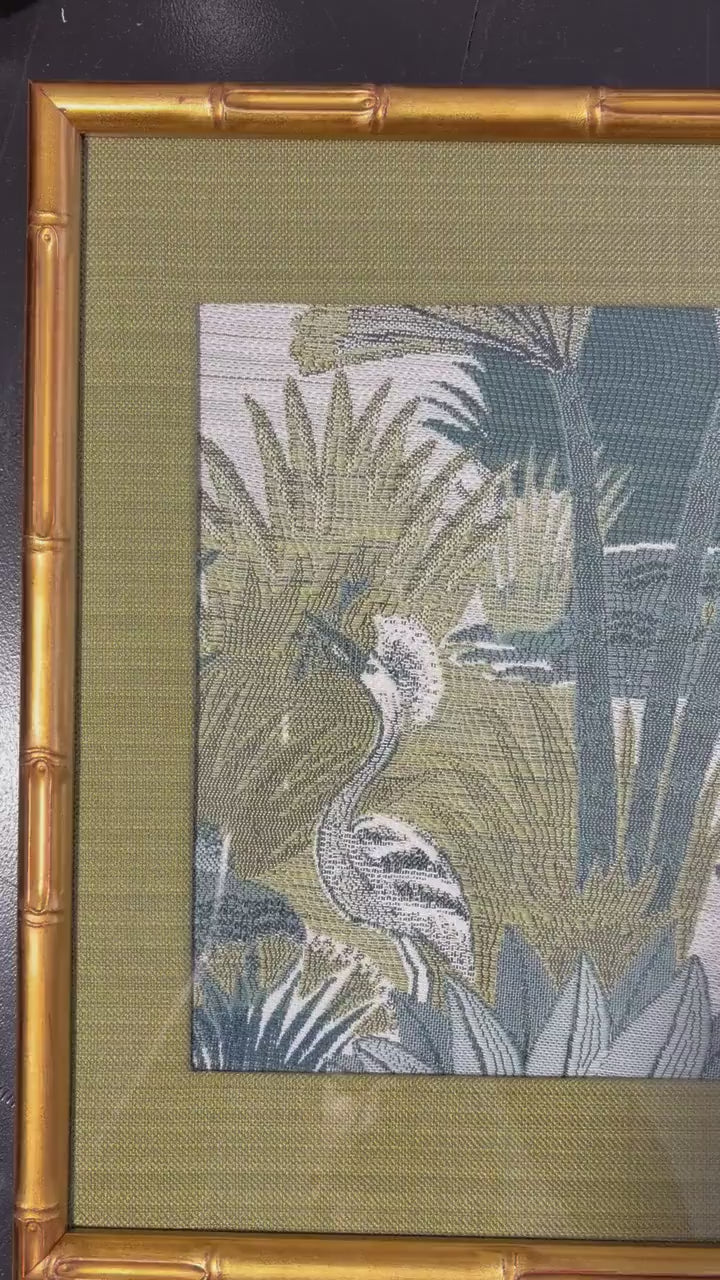 Everglades Fabric Wall Art Pair Gold Framed Cypress Heron Nature 12x15 Between the Waters