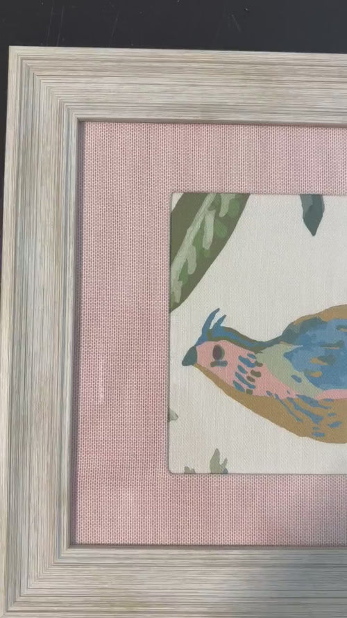 Ballard Designs Lyle Green with canvas pedal pink custom mat wall art framed