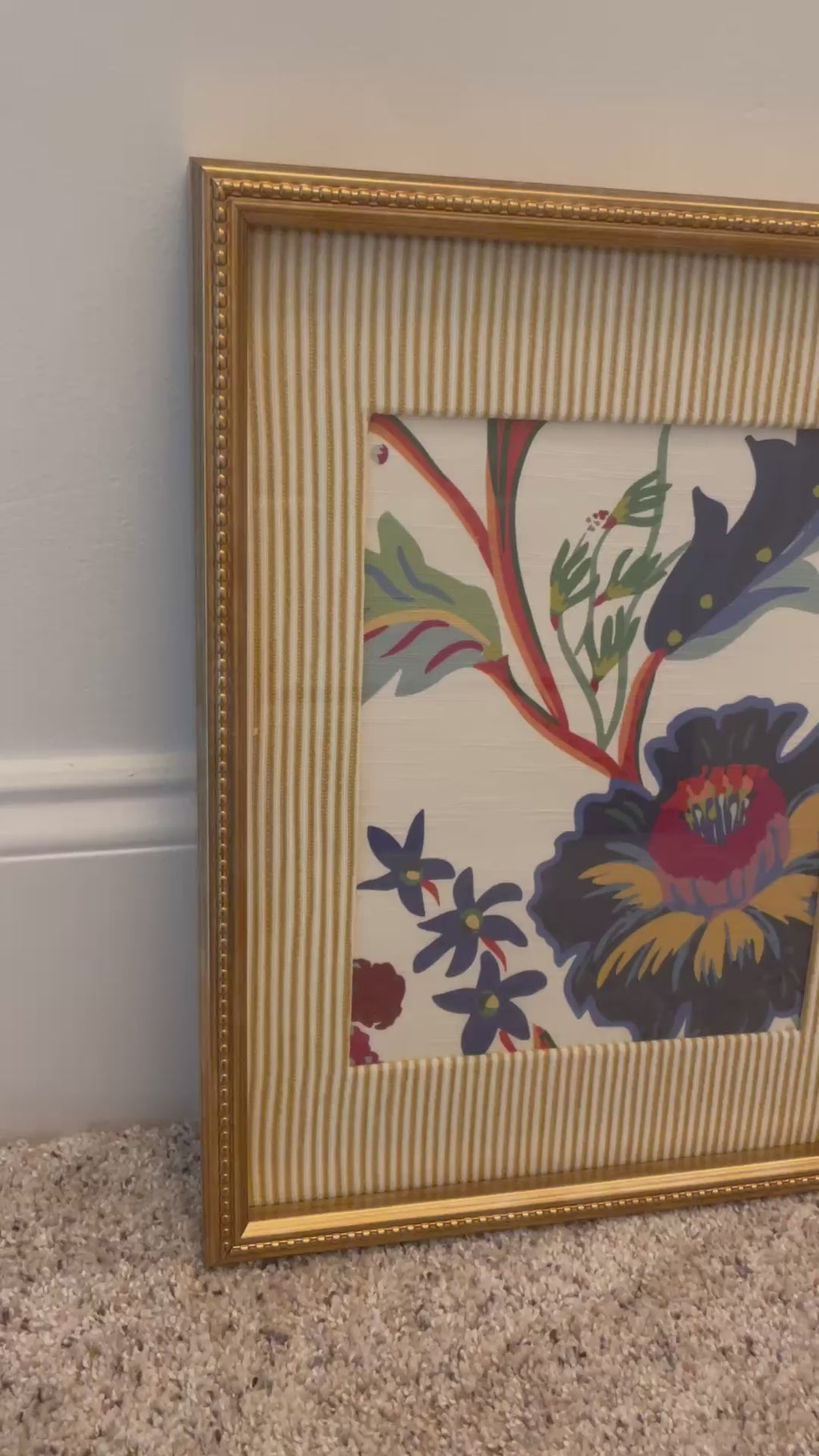 Pair of custom-made Ballard Designs fabric & matting